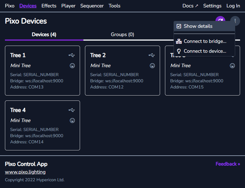 Show device details